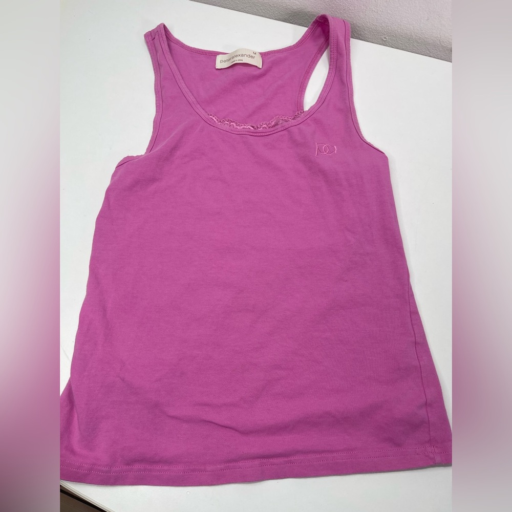 Peter Alexander Pink Baby Doll Tank Top Lace Women M Casual